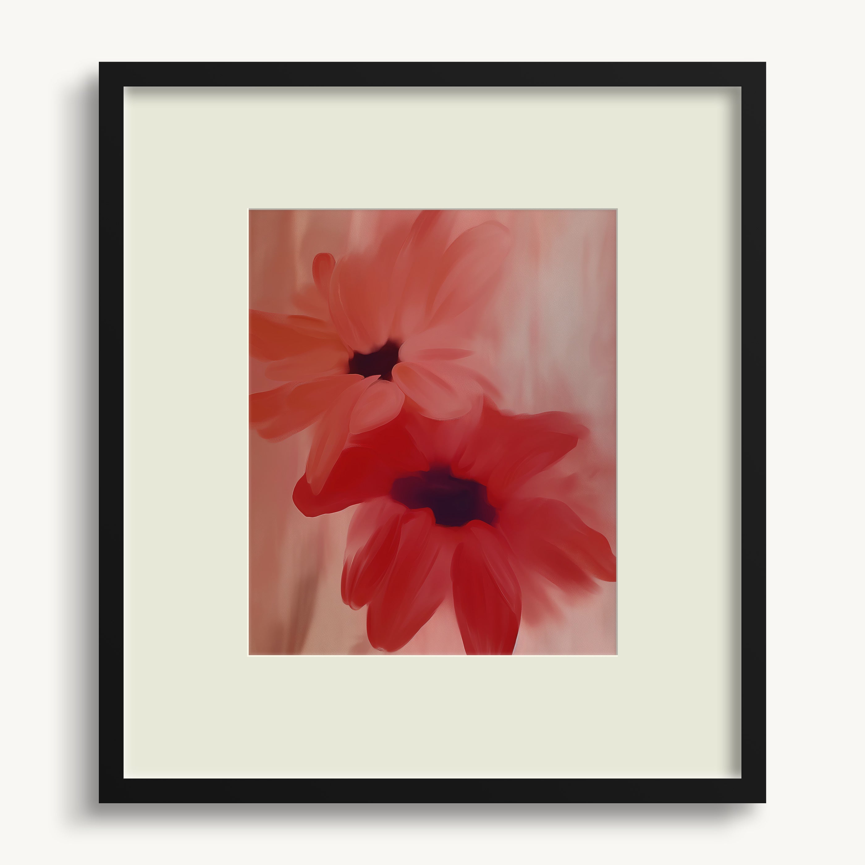 Dreamy Red Flowers WALL ART