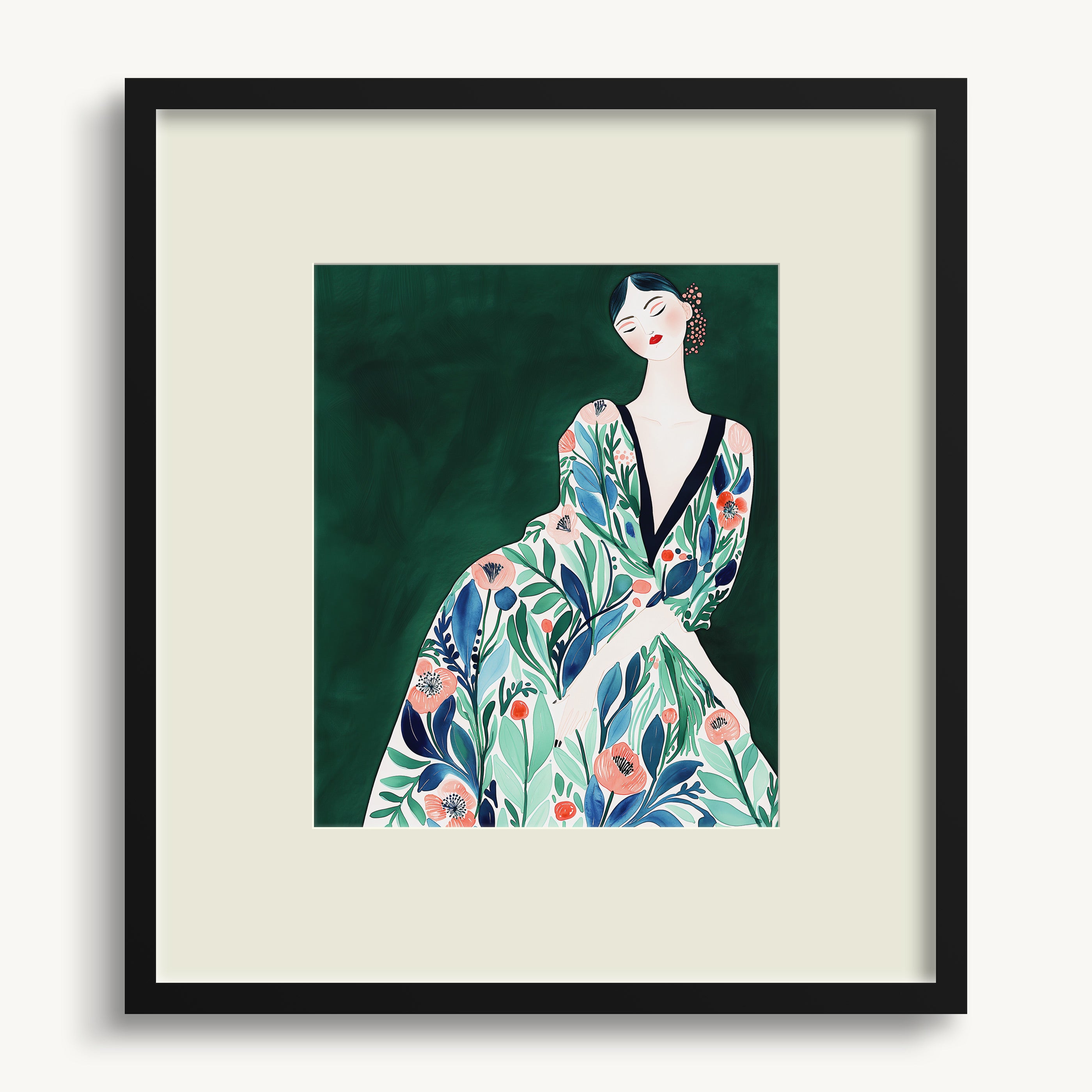 Woman in Patterned Dress WALL ART