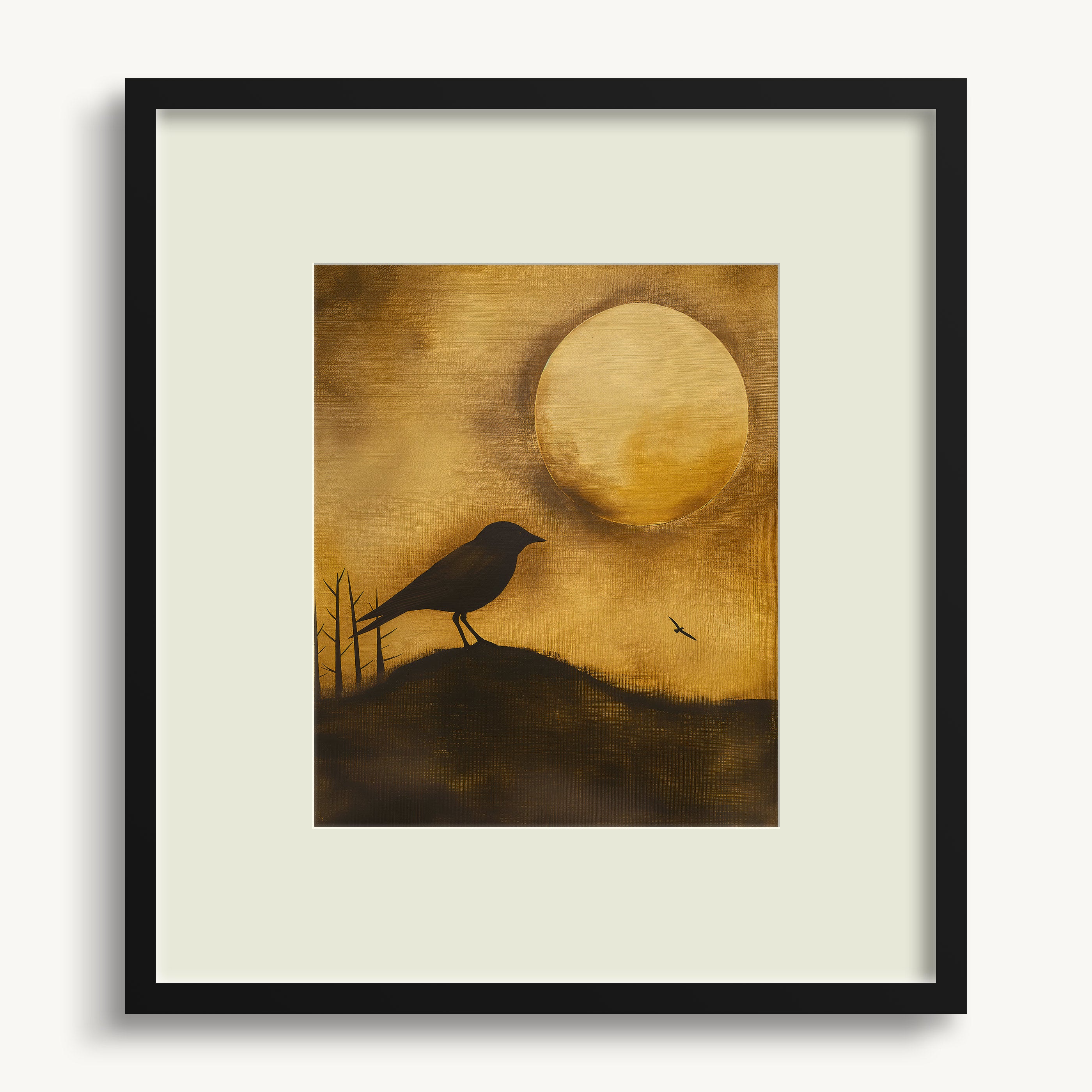 Bird Silhouette by Moonlight WALL ART